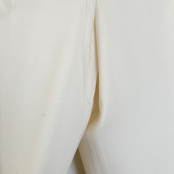 NWT IMAAN x FRAME DENIM Pleated Trousers Off White Dress Pants Wool Size 10 - Picture 7 of 7